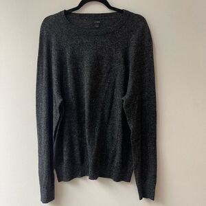 J Crew Mens Pullover Sweater Crewneck Long Sleeve Dark Gray Size Large